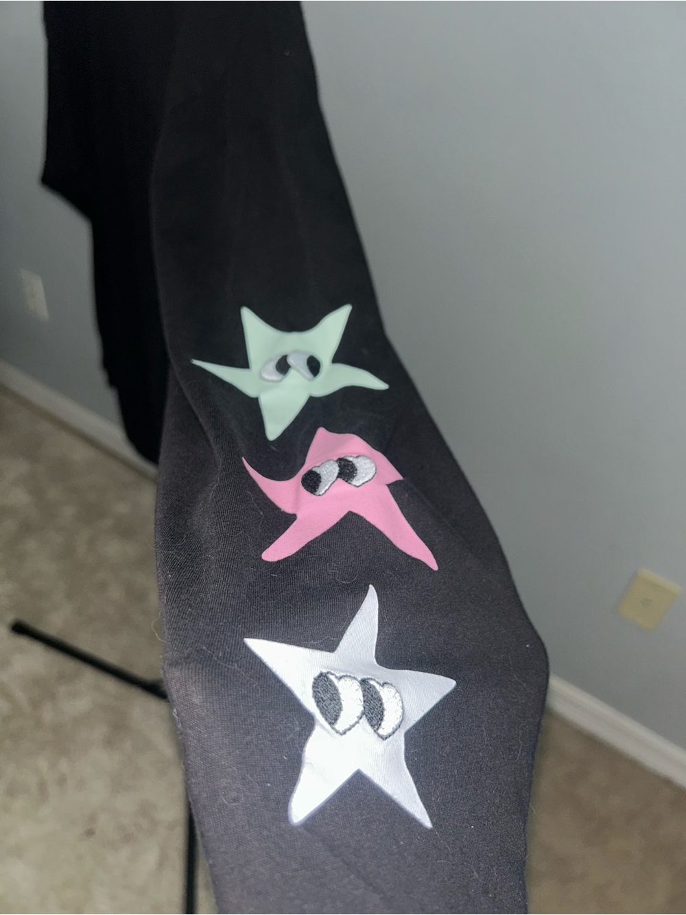 PINK Victoria's Secret Black Long Sleeve Tee with Pink Accent - Picture 2 of 3